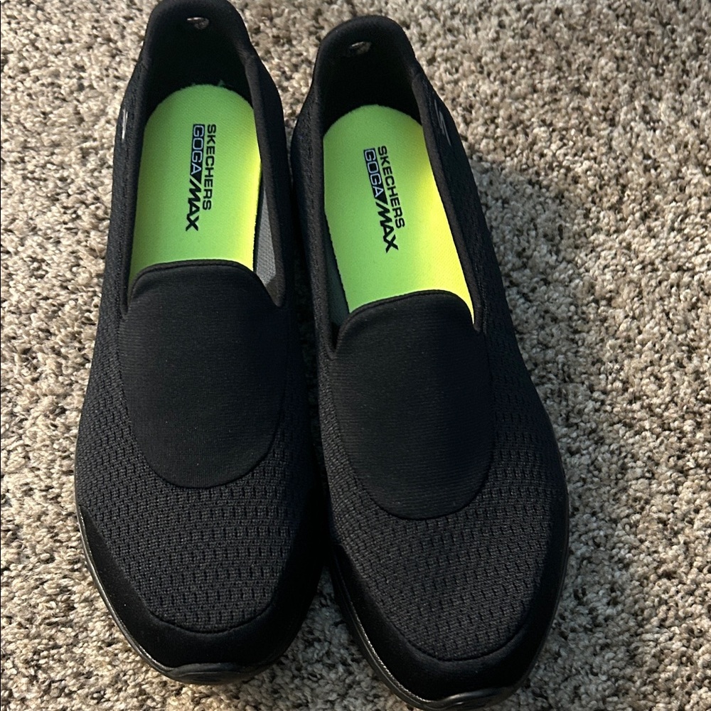 Skechers Black Mesh Slip-Ons